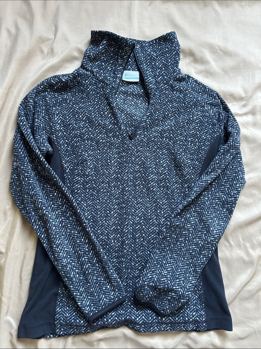 Columbia Women's Navy and White Quarter-Zip Pullover